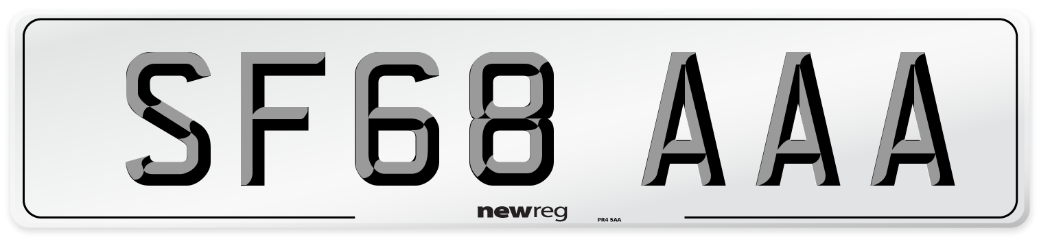SF68 AAA Number Plate from New Reg